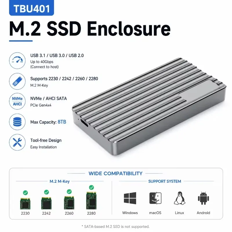 AP01 สำหรับกล่องใส่ M.2 NVMe S - Usb4 40Gbps External Ssd 8Tb บทวิจารณ์และราคา